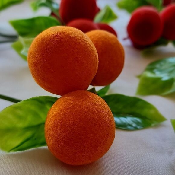 Vintage 70's Felted Fruit Decorating Picks - Picture 7 of 11